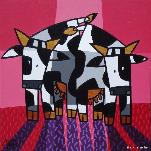 SCHAFER Jacqueline - Twee gekke koeien in roze