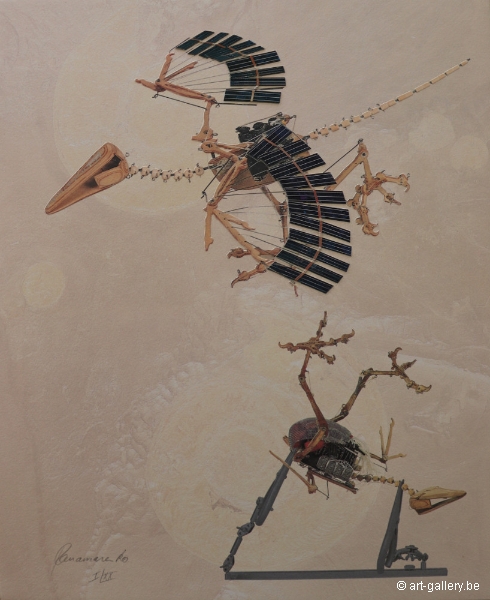 PANAMARENKO - Archaeopterix collage in plexibox