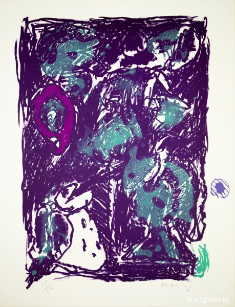 ALECHINSKY Pierre - Crayon sur coquille - Le rare heureux