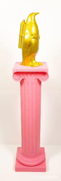 SWEETLOVE William - Cloned golden pinguin - Pink statue